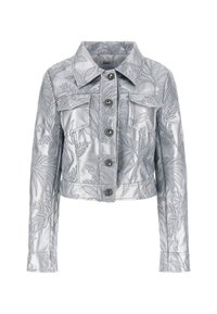 BESTICKTE TRUCKER - Jakna iz umetnega usnja - silber