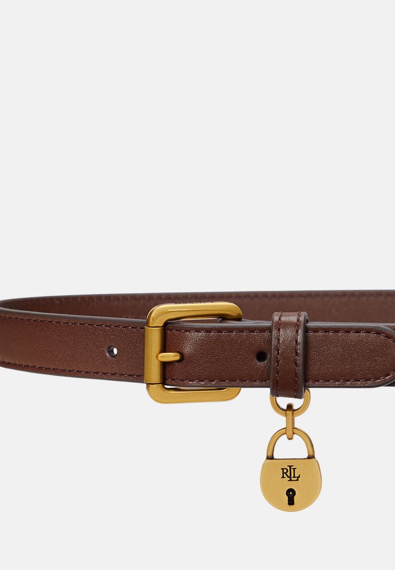 Lauren Leather Double-Buckle Skinny Belt Lauren Ralph Lauren Leather Double-Buckle Stacked Belt - Macy main image 2