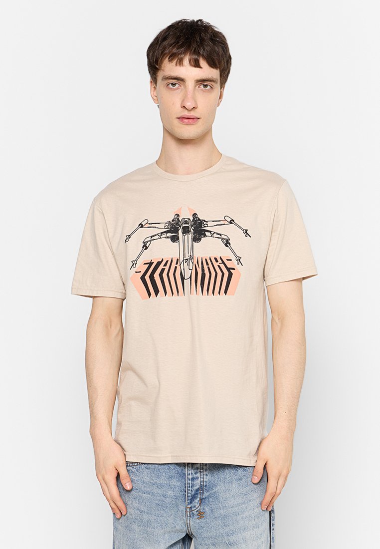 Star Wars T-shirt print zandkleur