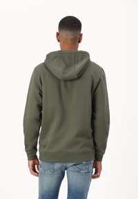 Tommy Jeans FLAG ZIP - Majica s kapuljačom i patentnim zatvaračem - fatigue green