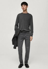 Mango Svetr - mottled dark grey