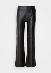 PIRLA PANTS - Leren broek - black