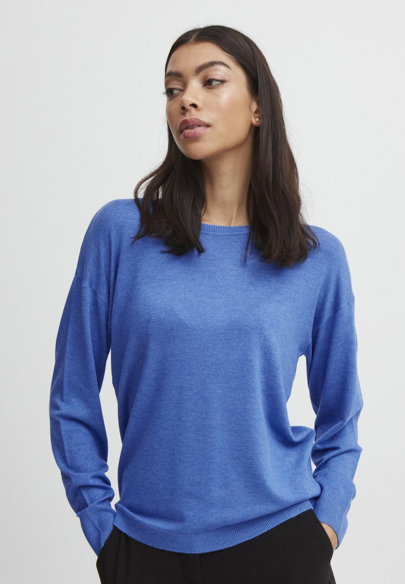 Strik m. Uld 'Langaa' - Blue Melange