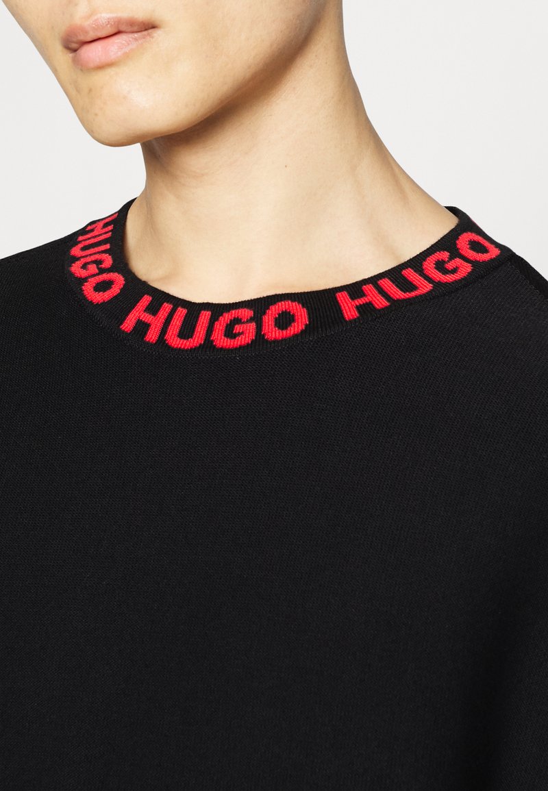 BOSS Smarlo Logo Collar Sweater in Black for Men | UK