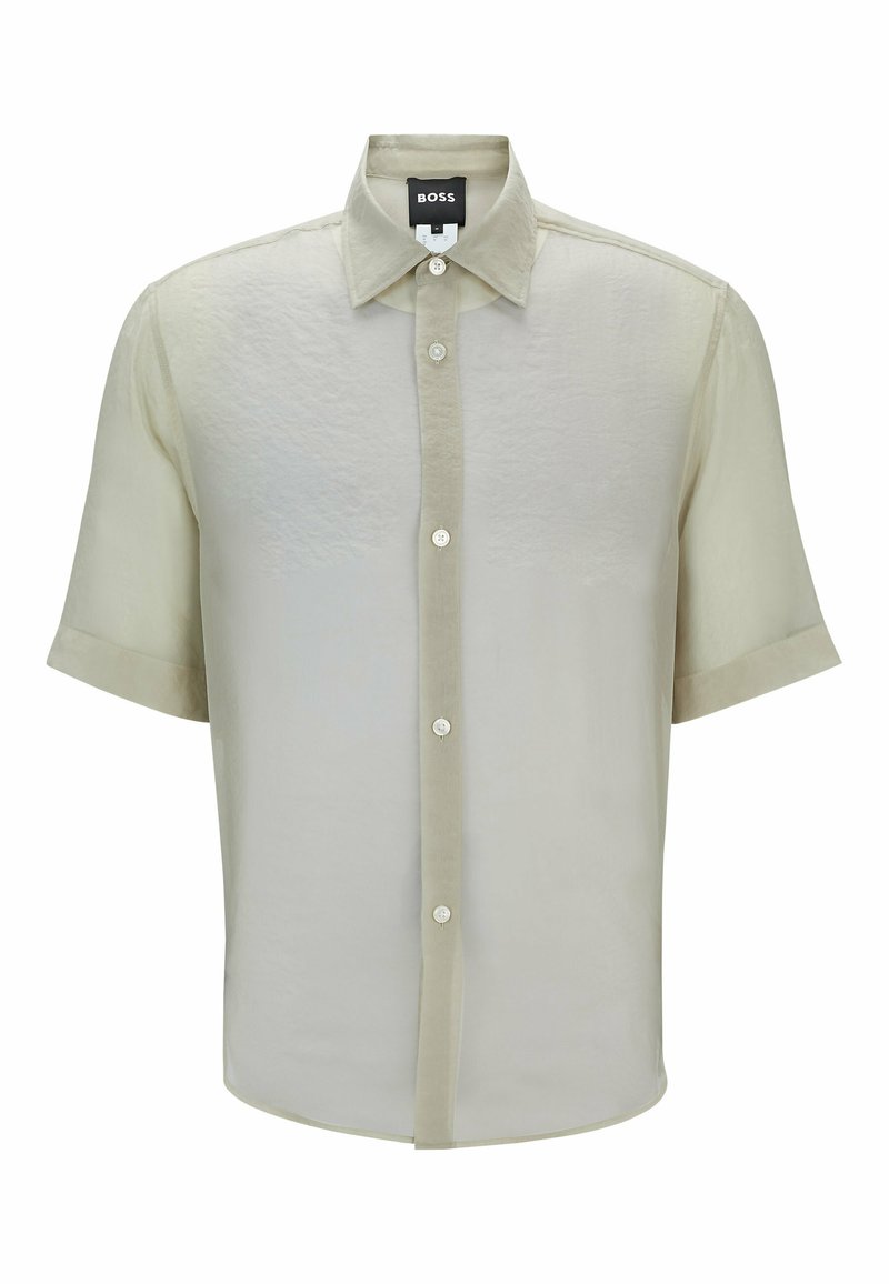 Boss Overhemd beige mêleerd