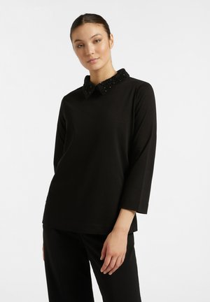 CON COLLETTO - Bluse - nero