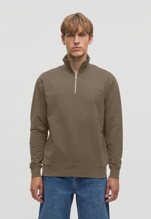 Mads Nørgaard BEKLEIDUNG LIGHT HANS HALF ZIP - Collegepaita - walnut -