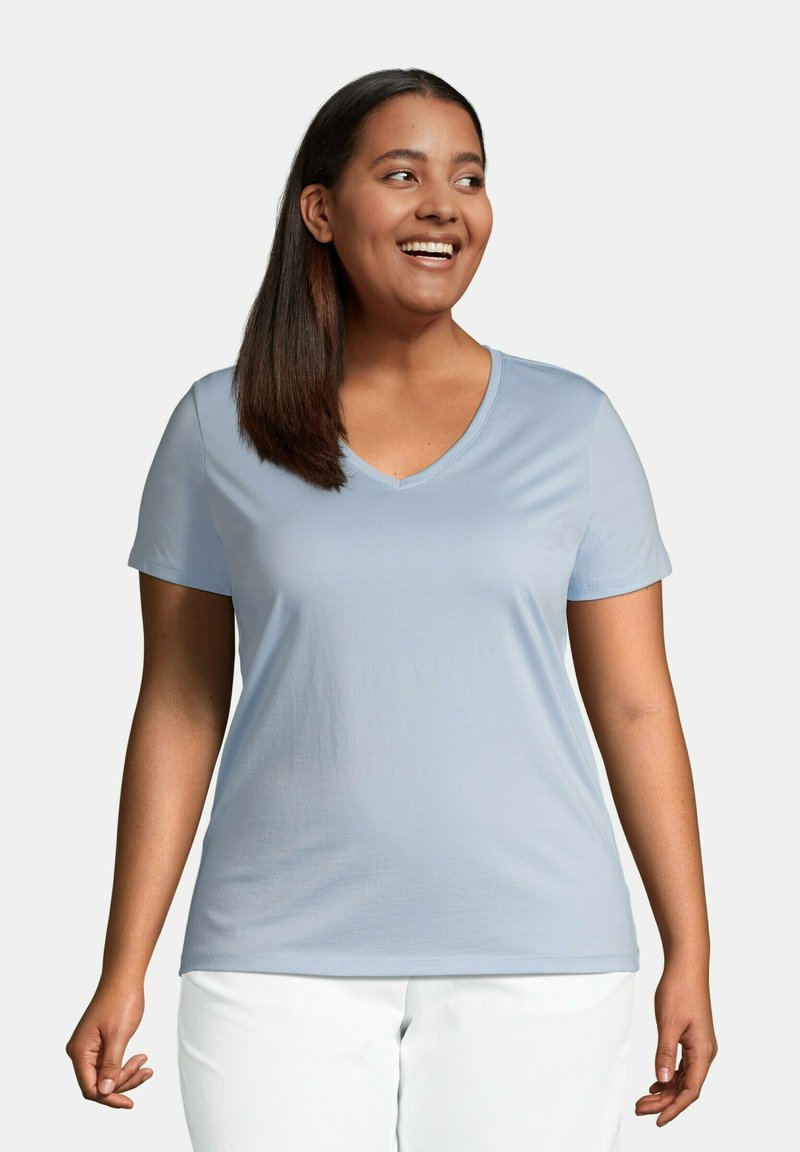LANDS' END Tshirt basic soft blue haze xc/blauw Zalando.nl