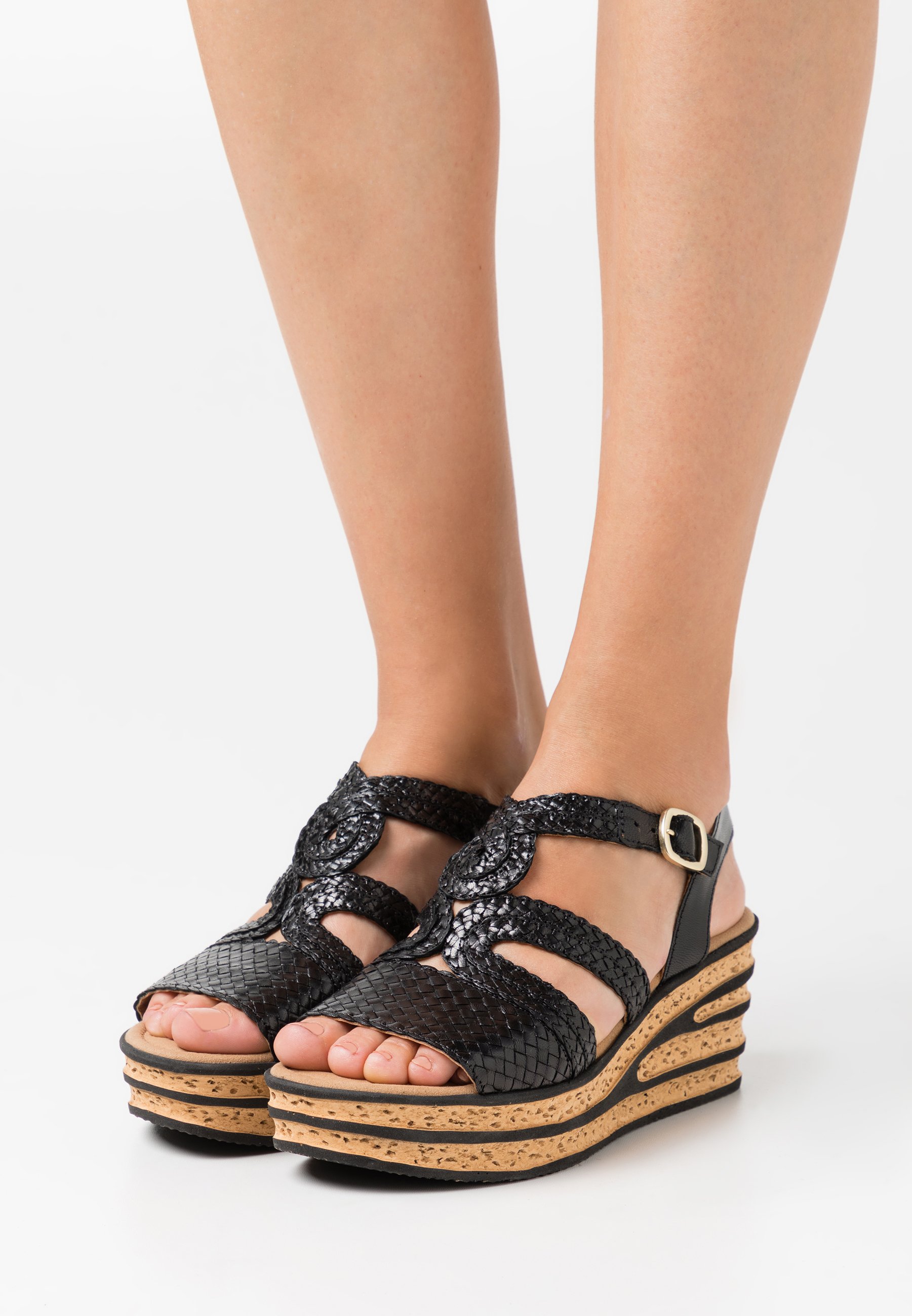 Gabor Sandalen met plateauzool - black/Zwart - Zalando.nl