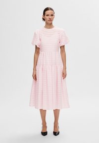 SLFROCHELLE STRUCTURED MIDI DRESS - Cocktailkleid/festliches Kleid - cradle pink