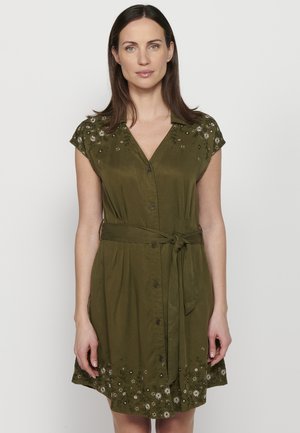 Denimové šaty - kaki khaki