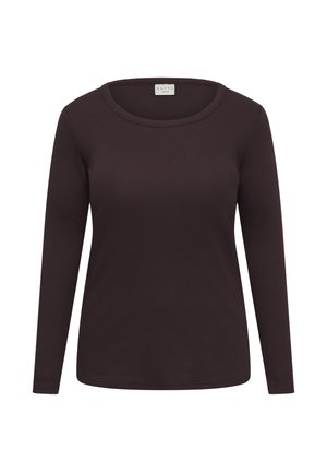 Kaffe Curve, KCCARINA LONG SLEEVE - Langærmet T-shirt - fudge