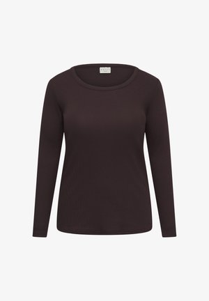 Kaffe Curve, KCCARINA LONG SLEEVE - Langærmet T-shirt - fudge