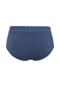 Herrkalsonger i enfärgad mörkblå, med en mjuk bomullstyg, elastisk midjeband med logotyp och en klassisk design som ger full täckning.