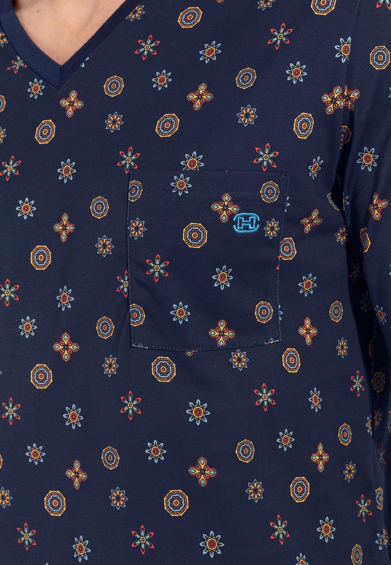 Pyjama Court Homme HOM Mandala - Ensemble T-Shirt + Short Coton Modal Doux - Pyjama Été Élégant Et Confortable