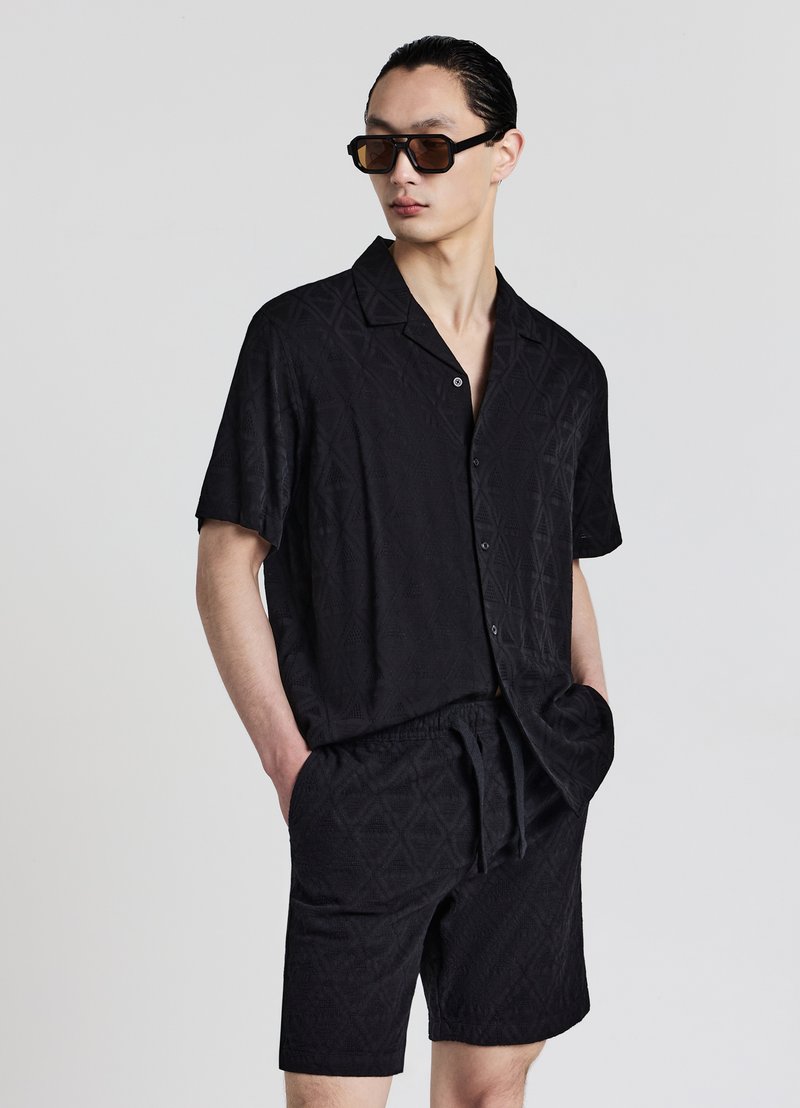 Calliope BERMUDA ROMBO - Short - var nero