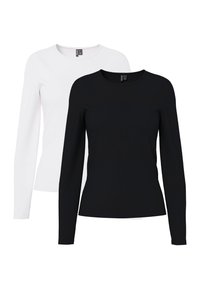 Pieces PCAMELIA 2 PACK - Μπλούζα με μακριά μανίκια - black/bright white