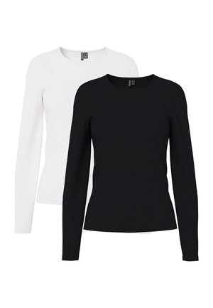 PCAMELIA 2 PACK - Μπλούζα με μακριά μανίκια - black/bright white