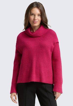 ROLLKRAGENPULLOVER - Pullover - dark pink melange