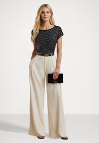 Lauren Ralph Lauren BEADED COTTON JERSEY TEE - Majica kratkih rukava s printom - black