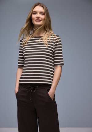 GESTREIFTES - T-Shirt print - braun