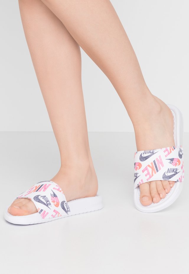 BENASSI JDI PRINT - Mules - white/black/lotus pink/team orange