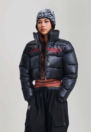 Ed Hardy, WOMENS ED HARDY CROPPED PUFFER JACKET - Winter jacket - black
