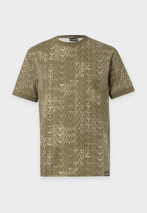 EA7 Emporio Armani, TRAIN LOGO SERIES MONOGRAM - T-shirt imprimé - fancy kalameta
