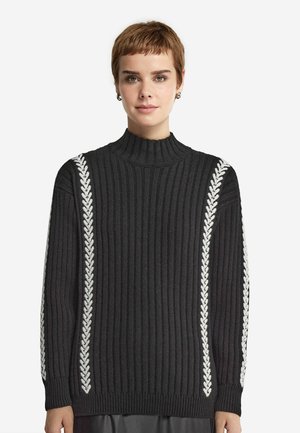 Stickad tröja - schwarz black bow