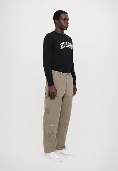 Evisu SEAGULL PRINT PANTS - Blugi loose fit - beige