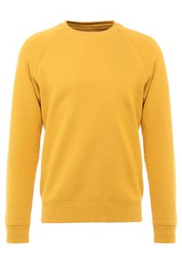 Sweat-shirt jaune avec un col rond, des manches raglan longues, et des poignets et ourlet côtelés. Confectionné en coton doux.