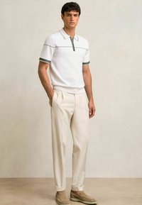 Reiss REGULAR FIT - BRADFORD HALF TIPPED - Bluză polo - white/green