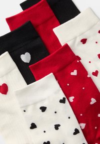 Lindex HEART AND DOTS 7 PACK - Sokken - dark red