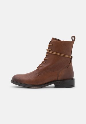 Bottines à lacets - cognac