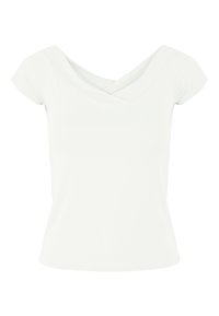 PCMALIVA OFF SHOULDER V NECK - Lihtne T-särk - bright white
