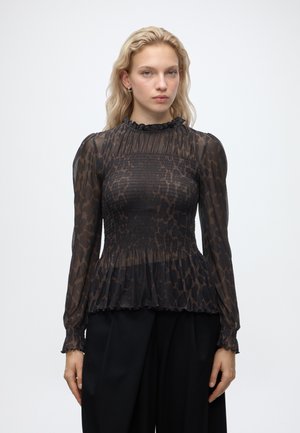 JDY, JDYELSA LIFE SMOCK TOP - Блуза - coffee bean/leo