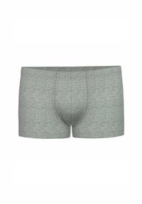 Gray heathered boxer briefs made of soft cotton material, featuring a snug fit and a noticeable front pouch design. No visible logos.
