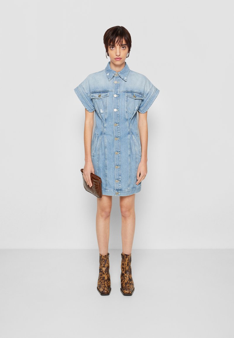 Damen Kleider | Dondup ABITO Jeanskleid chiaro rammendato/blue denim - OK28392 Damen Kleider | Dondup ABITO Jeanskleid chiaro rammendato/blue denim - OK28392