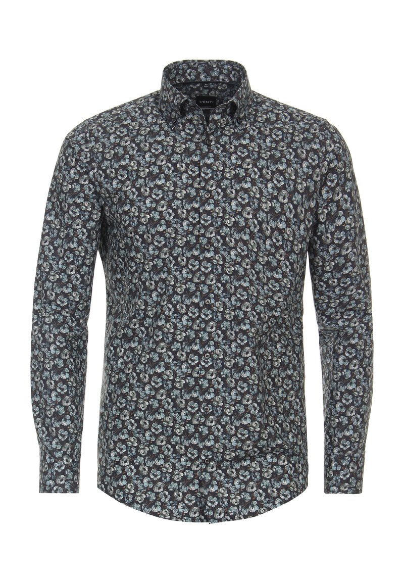 Venti Camicia Business Print Modern Fit, grigio scuro, 50