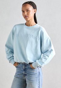 Marc O'Polo LOGO EMBROIDERY AT FRONT - Mikina - morning sky