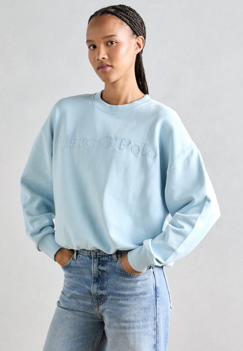 Marc O'Polo LOGO EMBROIDERY AT FRONT - Mikina - morning sky