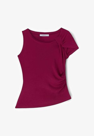 Motivi, TOP ASIMMETRICO CON DRAPPEGGIO - T-Shirt print - bordeaux