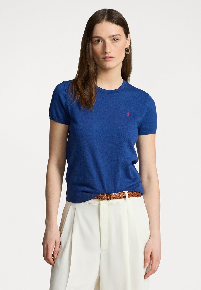 Polo Ralph Lauren PIMA COTTON SHORT SLEEVE PULLOVER - Jednoduché tričko - blue yacht