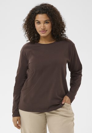 Langærmet T-shirt - chocolate brown