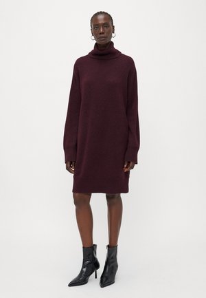 VMAQUARIUS ROLLNECK DRESS  - Gebreide jurk - winetasting melange