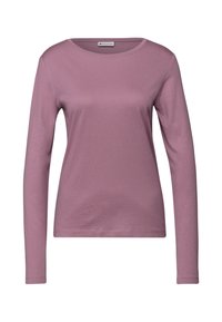 Langarmshirt met ronde hals in stoffige rozekleur, met een rechte zoom en een eenvoudig, naadloos ontwerp.