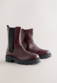 Next Enkellaarsjes met plateauzool - burgundy red leather
