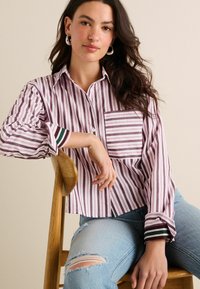 Next LONG SLEEVE - Košilová halenka  - burgundy red stripe