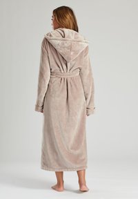 Loungeable RIBBON TRIM LUXURY HOODED MAXI RO - Badjas - mink