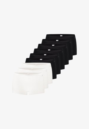 Ensemble de 10 boxers : 4 blancs et 6 noirs. Fabriqués en tissu doux avec une texture lisse. Dotés d'une ceinture élastique avec une étiquette.